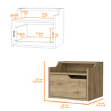 English Elm Macadamia Dual-Shelf Display Nightstand