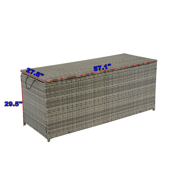 English Elm Outdoor Extra Large 200 Gallon Storage Box with Removable Water-Resistant Liner 57.1"x27.6"x29.5" for Patio Pool Deck Garden Toys Cushions Towels W329P175893