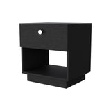 English Elm Black 1-Drawer Nightstand