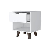 English Elm White 1-Open Storage Shelf Nightstand