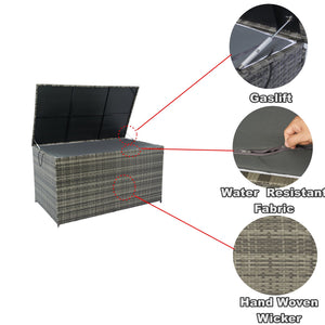 English Elm Outdoor Extra Large 200 Gallon Storage Box with Removable Water-Resistant Liner 57.1"x27.6"x29.5" for Patio Pool Deck Garden Toys Cushions Towels W329P175893