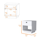 English Elm White 1-Drawer Nightstand