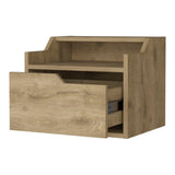 English Elm Macadamia Dual-Shelf Display Nightstand