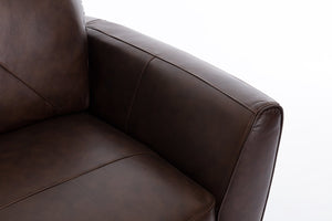 English Elm 62" Diamond Tufted Leather Match Loveseat Transitional Seating for Modern Living W1896P175681