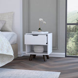 English Elm White 1-Open Storage Shelf Nightstand