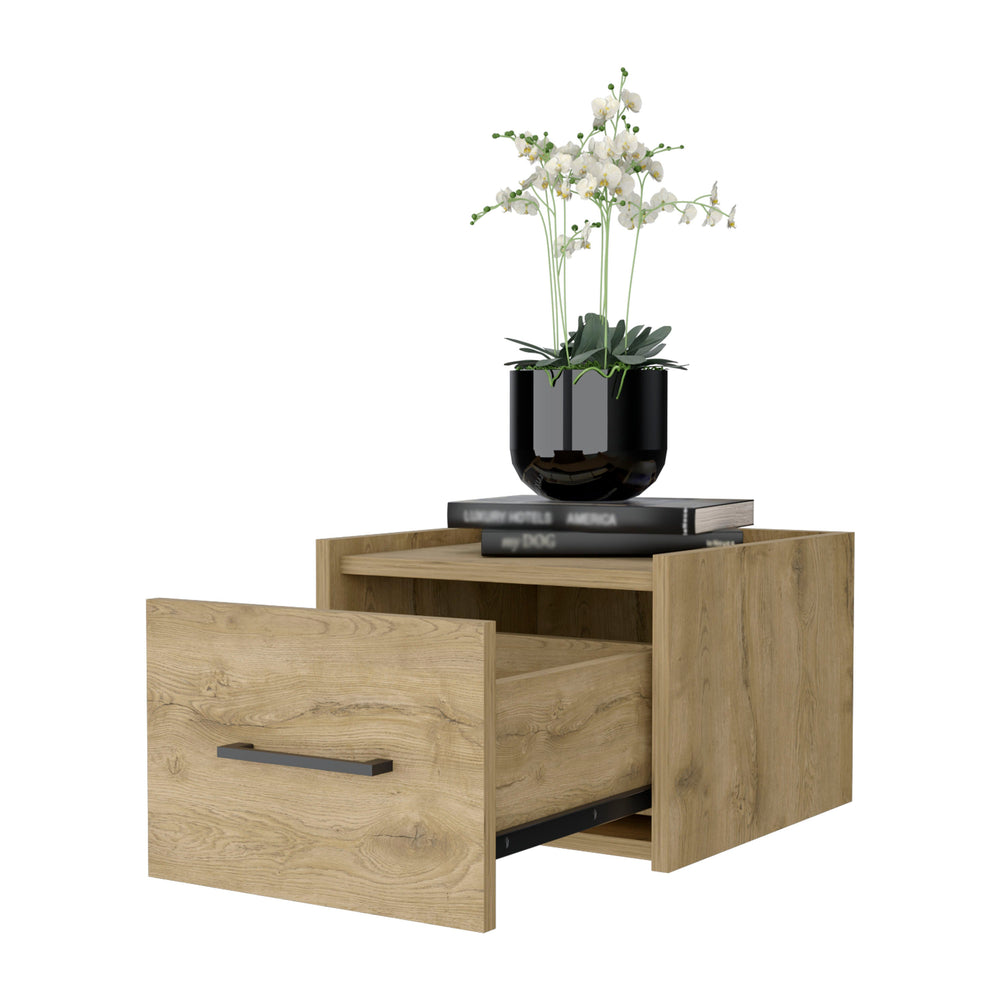 English Elm Macadamia Wall-Mounted Floating Nightstand – Modern Minimalist Design For Small Spaces & Stylish Storage B062P175139