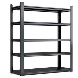 English Elm 72"H Heavy-Duty 5-Tier Metal Shelves - Adjustable Industrial Storage Rack For Garage & Home Use T2398P160411