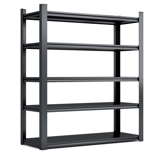 English Elm 72"H Heavy-Duty 5-Tier Metal Shelves - Adjustable Industrial Storage Rack For Garage & Home Use T2398P160411