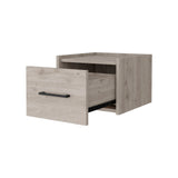 English Elm Light Gray Wall-Mounted Floating Nightstand