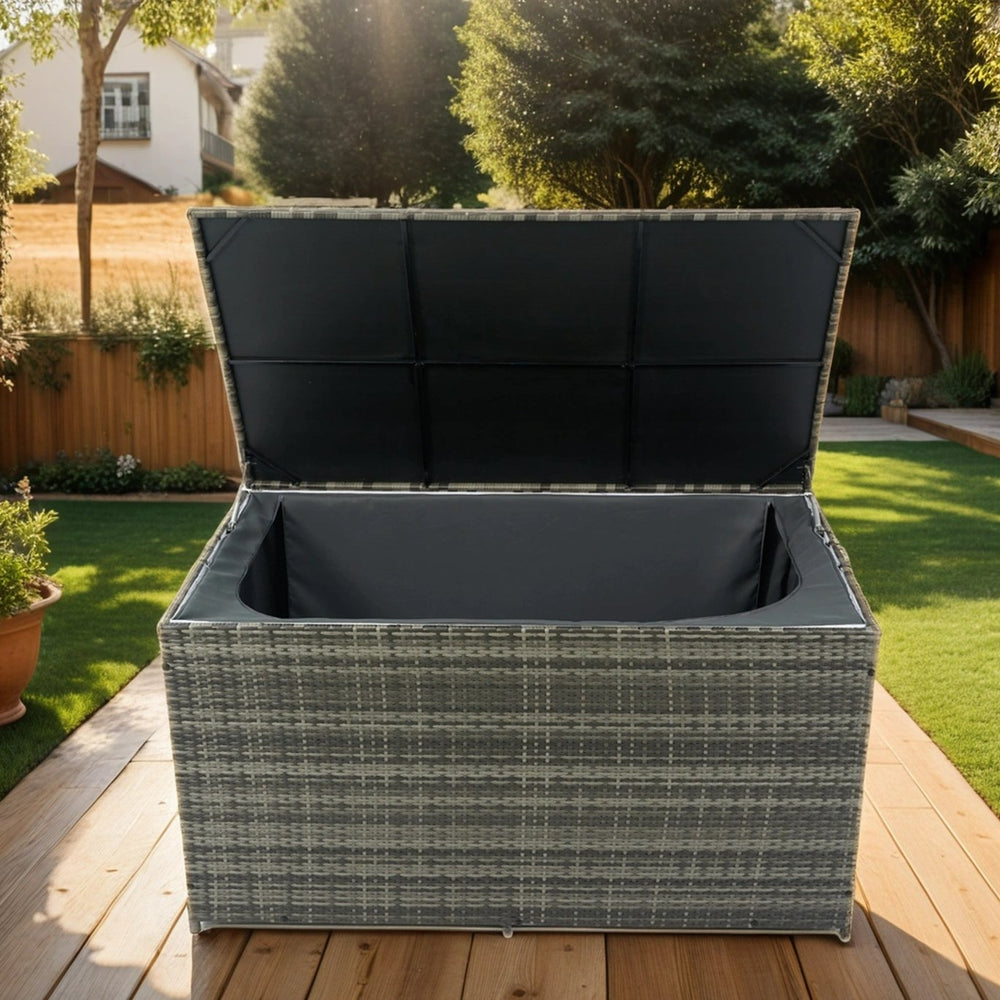 English Elm Outdoor Extra Large 200 Gallon Storage Box with Removable Water-Resistant Liner 57.1"x27.6"x29.5" for Patio Pool Deck Garden Toys Cushions Towels W329P175893