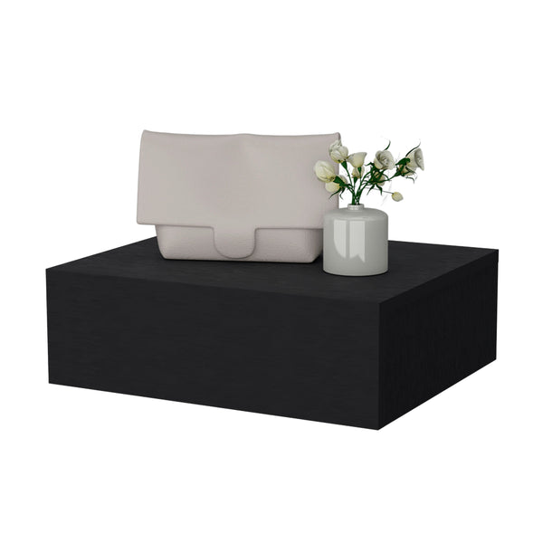 English Elm Wenge Floating Nightstand Wall-Mounted Modern Minimalist Design with Spacious Drawer and Top Surface for Essentials B062P175155