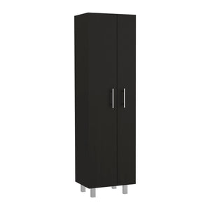 English Elm Nala Tall Cleaning Cabinet with Double Doors and Five Shelves, 71.3" Organizer for Mops & Supplies Multicolor 72 L x 19.3 W x 3.9 H B200S00140