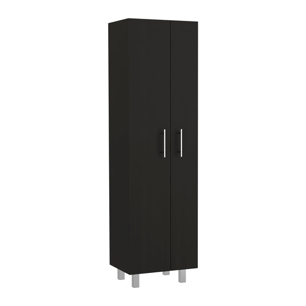 English Elm Nala Tall Cleaning Cabinet with Double Doors and Five Shelves, 71.3" Organizer for Mops & Supplies Multicolor 72 L x 19.3 W x 3.9 H B200S00140