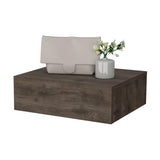 English Elm Dark Brown Wall-Mounted Floating Nightstand