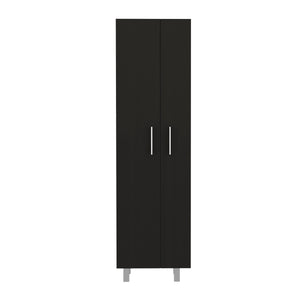 English Elm Nala Tall Cleaning Cabinet with Double Doors and Five Shelves, 71.3" Organizer for Mops & Supplies Multicolor 72 L x 19.3 W x 3.9 H B200S00140