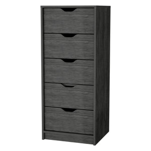 English Elm Smokey 5-Drawer Narrow Dresser – Smokey Oak Finish, Oversized Storage Drawers, Durable Stylish Design B062P175164