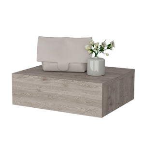 English Elm Light Gray Floating Nightstand — Modern Wall-Mounted Minimalist Design with Spacious Drawer Storage B062P175153