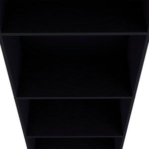 English Elm Wenge Four-Shelf Bookcase 71.1" High x 24.7" Wide Elegant Wenge Finish Storage Shelves for Home Decor B062P175148