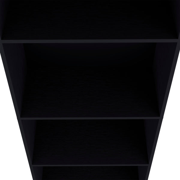 English Elm Wenge Four-Shelf Bookcase 71.1" High x 24.7" Wide Elegant Wenge Finish Storage Shelves for Home Decor B062P175148