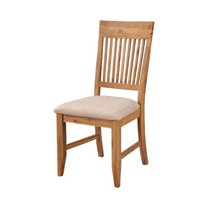 English Elm Slatted High Back Solid Wood Dining Chairs Set of 2 with Padded Seat Antique Style B056P163189