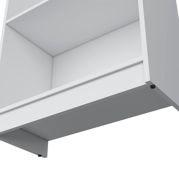 English Elm White Tier Storage Shelves Bookcase with 4 Spacious Shelves, 71.1" Tall White Finish for Home Decor B062P175156