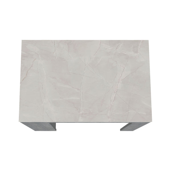 English Elm Concrete Gray Counter Height Kitchen Island with Ibiza Marble Top, 3 Shelves for Prep & Storage (36.2"W x 23.2"D x 35.9"H) B062P175174