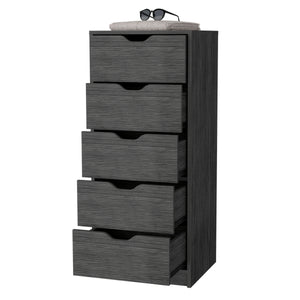 English Elm Smokey 5-Drawer Narrow Dresser – Smokey Oak Finish, Oversized Storage Drawers, Durable Stylish Design B062P175164