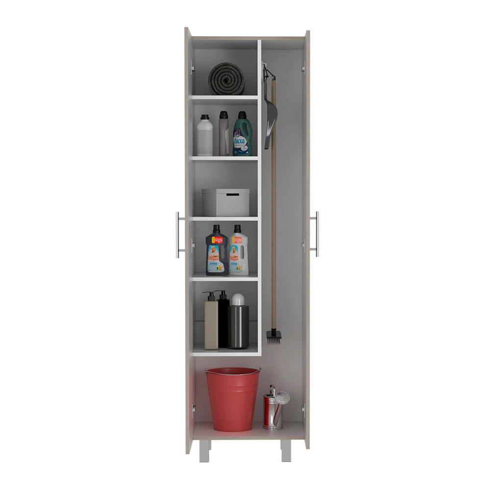 English Elm Nala Cleaning Cabinet - Stylish Double Door Storage With 5 Shelves For Mops, Brooms, And Supplies B070S00141