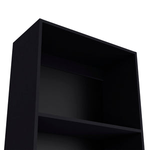English Elm Wenge Four-Shelf Bookcase 71.1" High x 24.7" Wide Elegant Wenge Finish Storage Shelves for Home Decor B062P175148