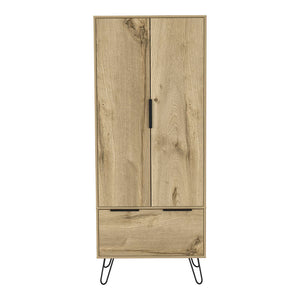 English Elm Augusta Light Oak Armoire Closet with Drawer & Double Doors, Beige Particleboard, Stylish Storage B070S00020