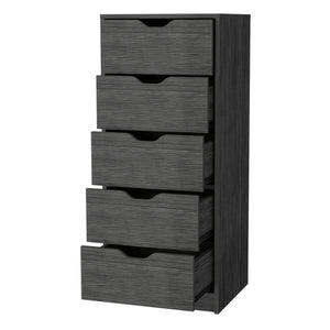 English Elm Smokey 5-Drawer Narrow Dresser – Smokey Oak Finish, Oversized Storage Drawers, Durable Stylish Design B062P175164