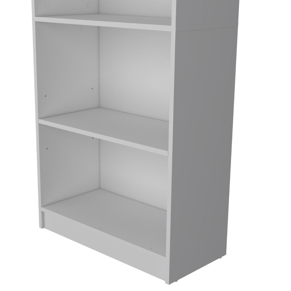 English Elm White 5-Shelf Bookcase – Stylish Storage Solution For Modern Spaces, Perfect For Books & Decor! B062P175157-GIGA