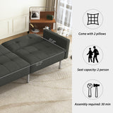 Hearth and Haven Orisfur. Linen Upholstered Modern Convertible Folding Futon Sofa Bed For Compact Living Space, Apartment, Dorm SG000375AAB