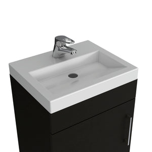 English Elm Toledo Modern Bathroom Vanity Black with Metal Handle, Elegant Sink & Single Door Cabinet Storage B128S00004