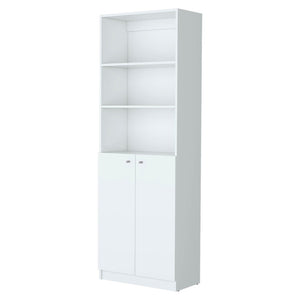 English Elm Zachary White 2-Door Bookcase - Stylish Slim Storage Solution For Modern Living Spaces & Décor Display B062P175158-GIGA