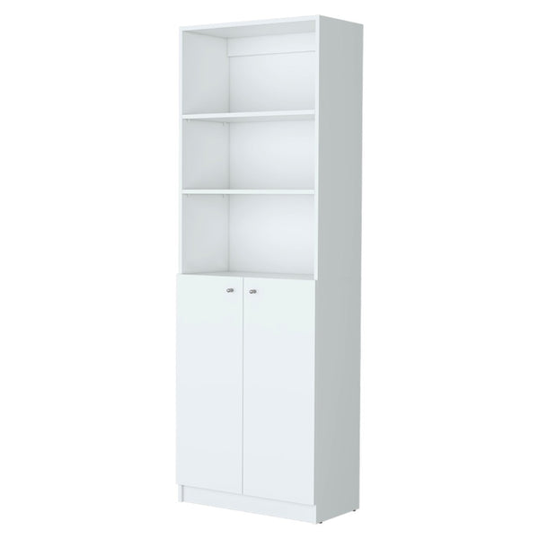 English Elm Zachary White 2-Door Bookcase - Stylish Slim Storage Solution For Modern Living Spaces & Décor Display B062P175158-GIGA