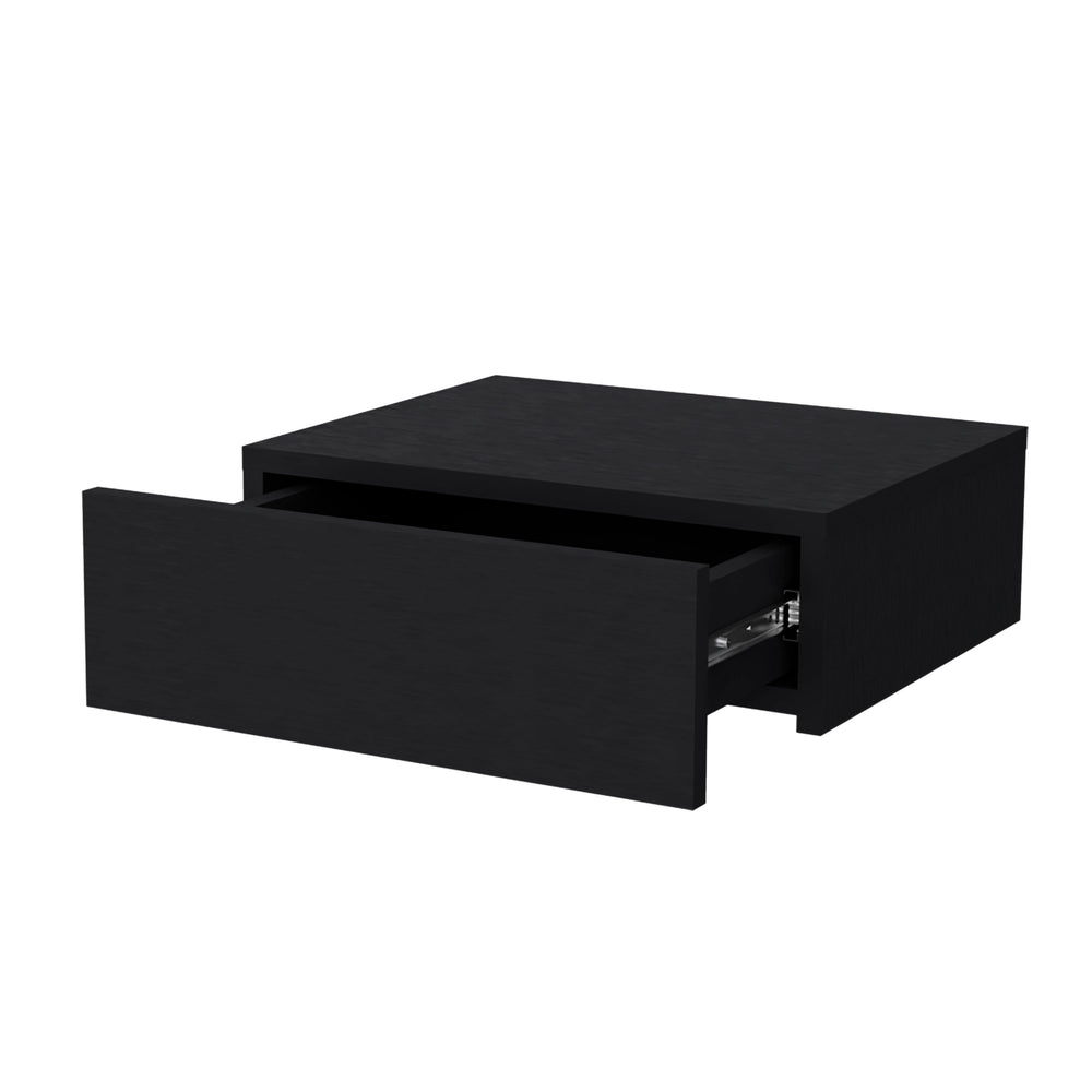 English Elm Wenge Floating Nightstand Wall-Mounted Modern Minimalist Design with Spacious Drawer and Top Surface for Essentials B062P175155