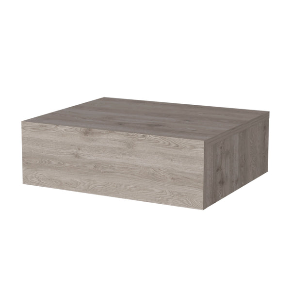 English Elm Light Gray Floating Nightstand — Modern Wall-Mounted Minimalist Design with Spacious Drawer Storage B062P175153