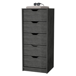 English Elm Smokey 5-Drawer Narrow Dresser – Smokey Oak Finish, Oversized Storage Drawers, Durable Stylish Design B062P175164