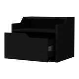 English Elm Black Dual-Shelf Display Floating Nightstand