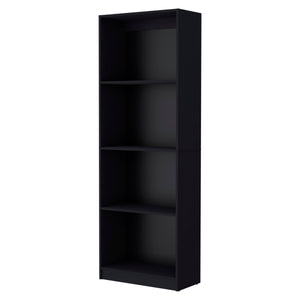 English Elm Wenge Four-Shelf Bookcase 71.1" High x 24.7" Wide Elegant Wenge Finish Storage Shelves for Home Decor B062P175148