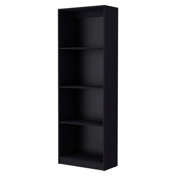 English Elm Wenge Four-Shelf Bookcase 71.1" High x 24.7" Wide Elegant Wenge Finish Storage Shelves for Home Decor B062P175148