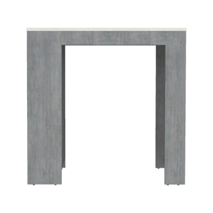 English Elm Concrete Gray Counter Height Kitchen Island with Ibiza Marble Top, 3 Shelves for Prep & Storage (36.2"W x 23.2"D x 35.9"H) B062P175174