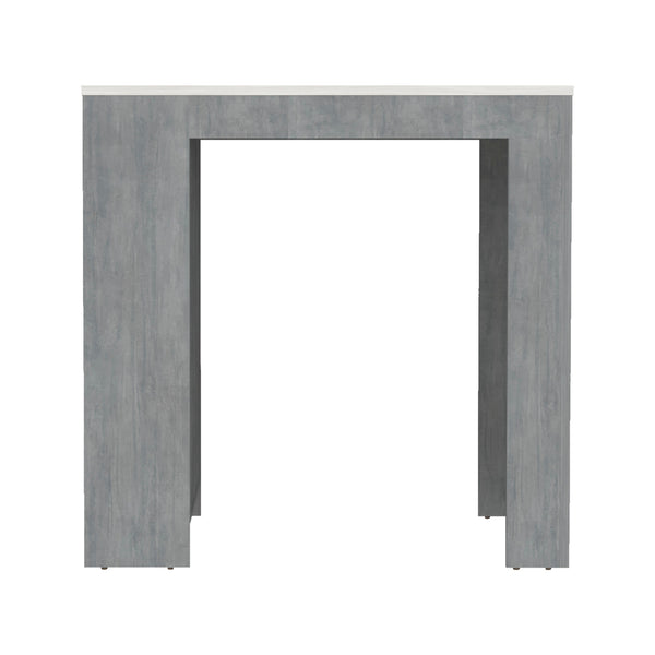 English Elm Concrete Gray Counter Height Kitchen Island with Ibiza Marble Top, 3 Shelves for Prep & Storage (36.2"W x 23.2"D x 35.9"H) B062P175174