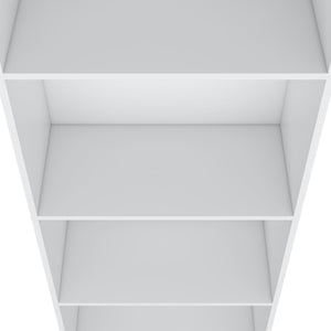English Elm White Tier Storage Shelves Bookcase with 4 Spacious Shelves, 71.1" Tall White Finish for Home Decor B062P175156
