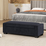 Christopher Knight Home® - Noble House - - 50" Ottoman Bench In Textured Fabric, Rectangular Design With Hinged Lid For Seating, Footrest, And Hidden Storage, Perfect For Living Room, Bedroom, Or Entryway