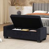 Christopher Knight Home® - Noble House - - 50" Ottoman Bench In Textured Fabric, Rectangular Design With Hinged Lid For Seating, Footrest, And Hidden Storage, Perfect For Living Room, Bedroom, Or Entryway