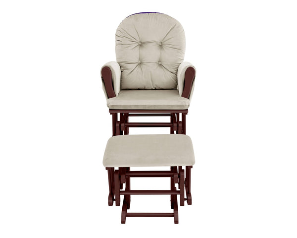 English Elm Mason Nursery Glider Ottoman Set Espresso Frame Tufted Beige Upholstered Rocker B022P174715