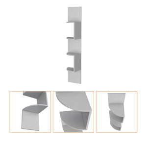 English Elm White Full-Wall Floating Shelf 4-Tier 51.5" H x 9.8" D Slim Modern Storage for Small Spaces B062P175181