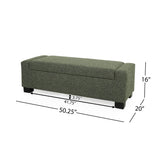 Christopher Knight Home® - Noble House - - 50" Ottoman Bench In Textured Fabric, Rectangular Design With Hinged Lid For Seating, Footrest, And Hidden Storage, Perfect For Living Room, Bedroom, Or Entryway